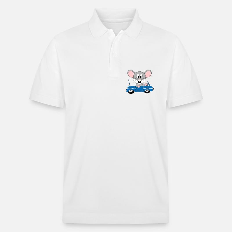 AUTO - MAUS - TIER - KINDER - BABYS - Stanley/Stella Unisex Bio-Poloshirt PREPSTER - Weiß