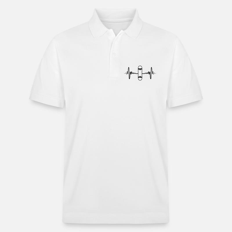 Fréquence du pouls du skateboard - Polo PREPSTER bio Stanley/Stella Unisexe - blanc