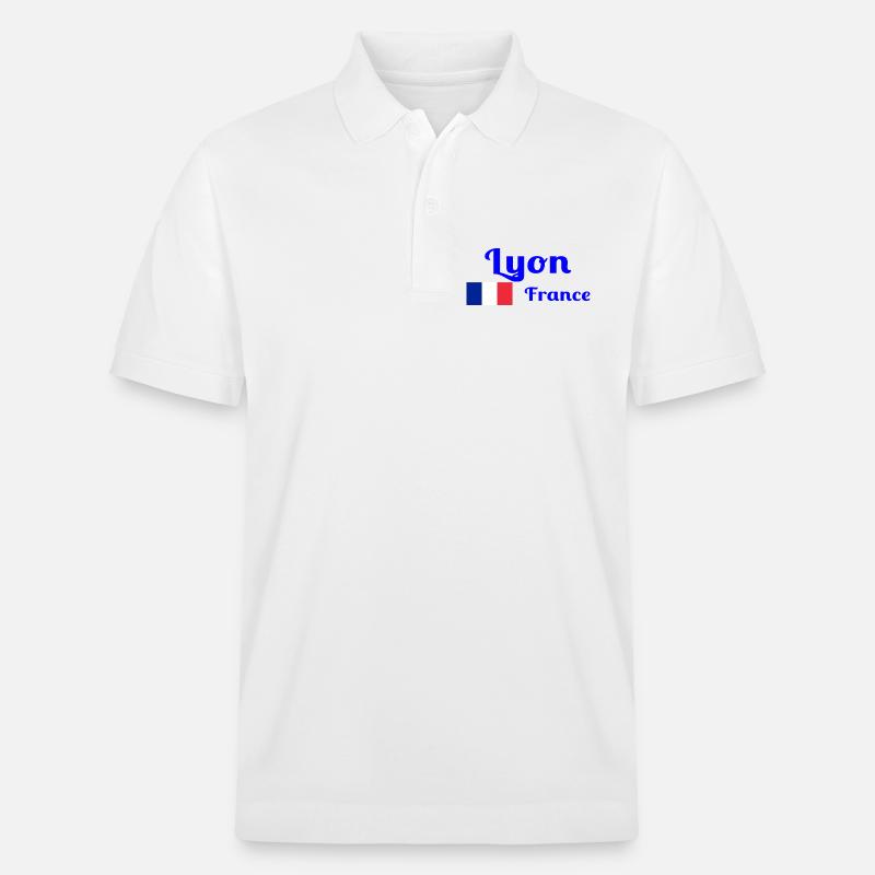Lyon Frankreich - Stilvolle Drucke - Stanley/Stella Unisex Bio-Poloshirt PREPSTER - Weiß