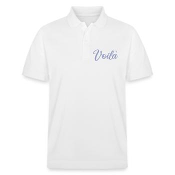 Voilà - violet - Stanley/Stella Unisex Organic Polo Shirt PREPSTER - white - Front - Roxy (174cm) & Andy (188cm)