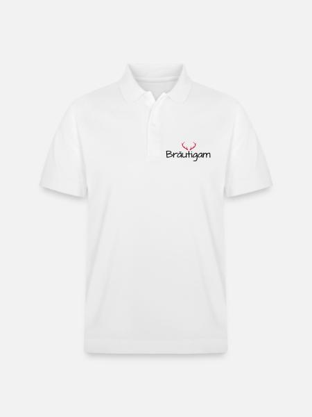 Bräutigam Geweih shirt Junggesellenabschied - Stanley/Stella Unisex Bio-Poloshirt PREPSTER - Weiß
