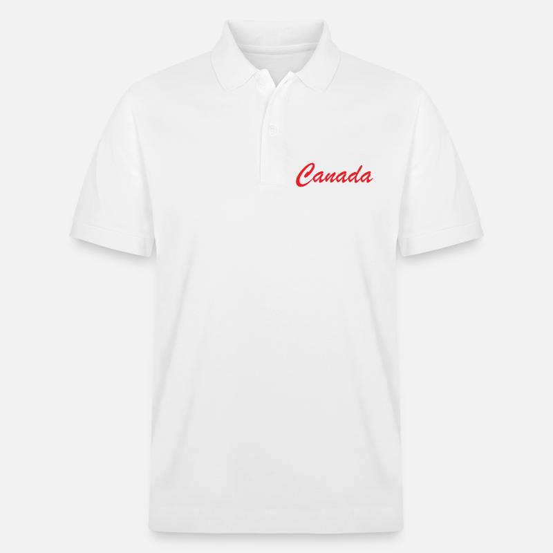 Lettrage Canada Script Rouge - Polo PREPSTER bio Stanley/Stella Unisexe - blanc