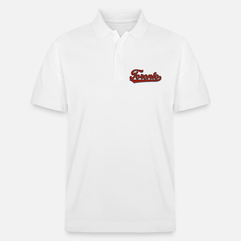Toronto Retro Script - Stanley/Stella Unisex Organic Polo Shirt PREPSTER - white