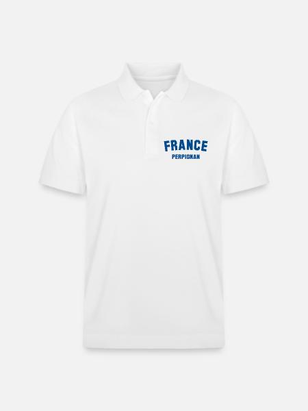 PERPIGNAN, France, France - Stanley/Stella Unisex Organic Polo Shirt PREPSTER - white