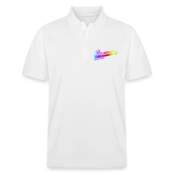 Pensionär 2026 Renten Hoodie, Tasse, Shirt - Stanley/Stella Unisex Bio-Poloshirt PREPSTER - Weiß - Vorne - Roxy (174cm) & Andy (188cm)