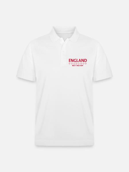 Nottingham England Fußballemblem - Stanley/Stella Unisex Bio-Poloshirt PREPSTER - Weiß