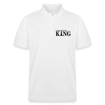 Game Chess Checkerboard King Quote Humor - Stanley/Stella Unisex Organic Polo Shirt PREPSTER - white - Front - Roxy (174cm) & Andy (188cm)