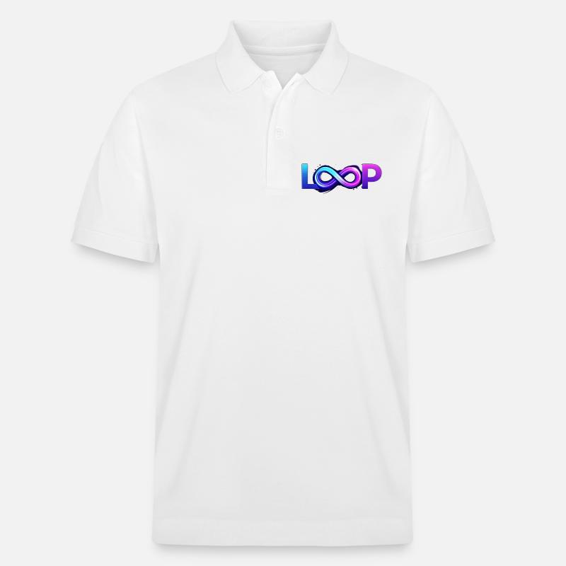 Neon Loop Unendlichkeit - Stanley/Stella Unisex Bio-Poloshirt PREPSTER - Weiß