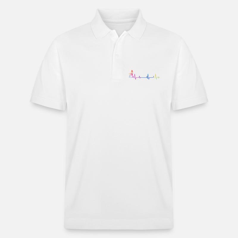 Regenbogen Puls Silhouette - Stanley/Stella Unisex Bio-Poloshirt PREPSTER - Weiß