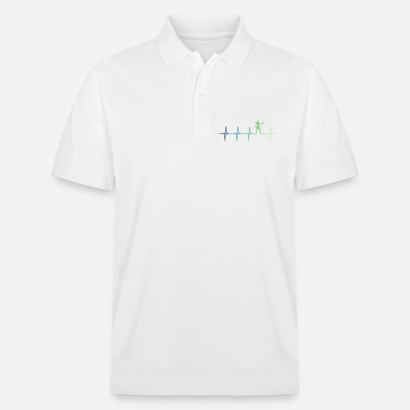 Bogenschießen Bogenschießen Herzschlag - Stanley/Stella Unisex Bio-Poloshirt PREPSTER - Weiß