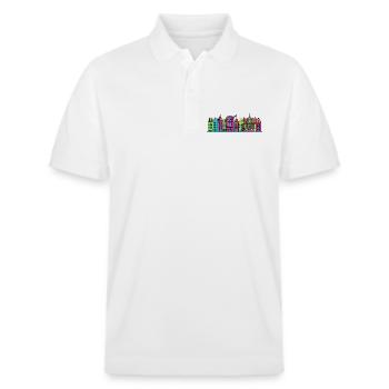 Gdansk City Skyline Neptune Fountain Art - Stanley/Stella Unisex Organic Polo Shirt PREPSTER - white - Front - Roxy (174cm) & Andy (188cm)