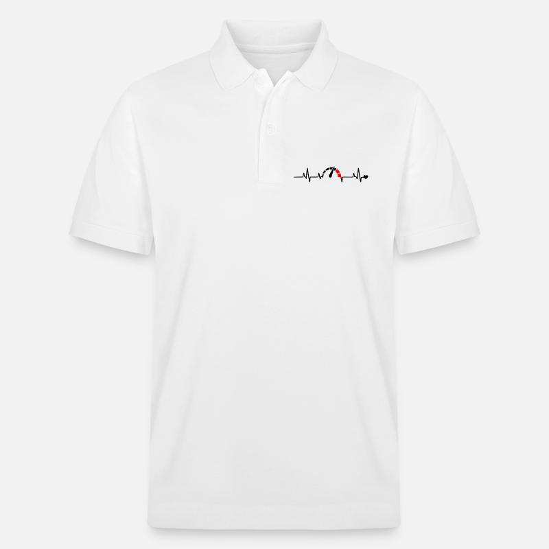 Red Segment Bow Logo Pattern - Stanley/Stella Unisex Organic Polo Shirt PREPSTER - white