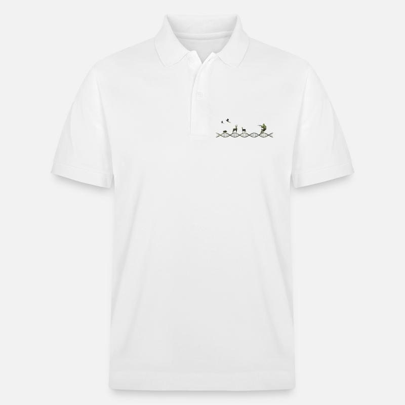 DNA Jagd Tarnmuster - Stanley/Stella Unisex Bio-Poloshirt PREPSTER - Weiß