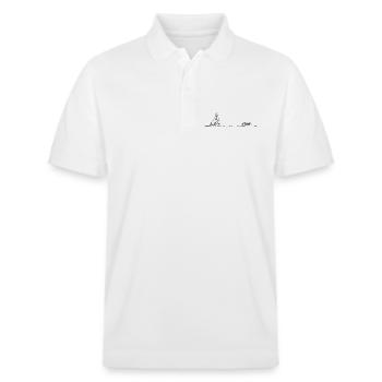 offline. Segeln Minimal Oneline Statement - Stanley/Stella Unisex Bio-Poloshirt PREPSTER - Weiß - Vorne - Roxy (174cm) & Andy (188cm)