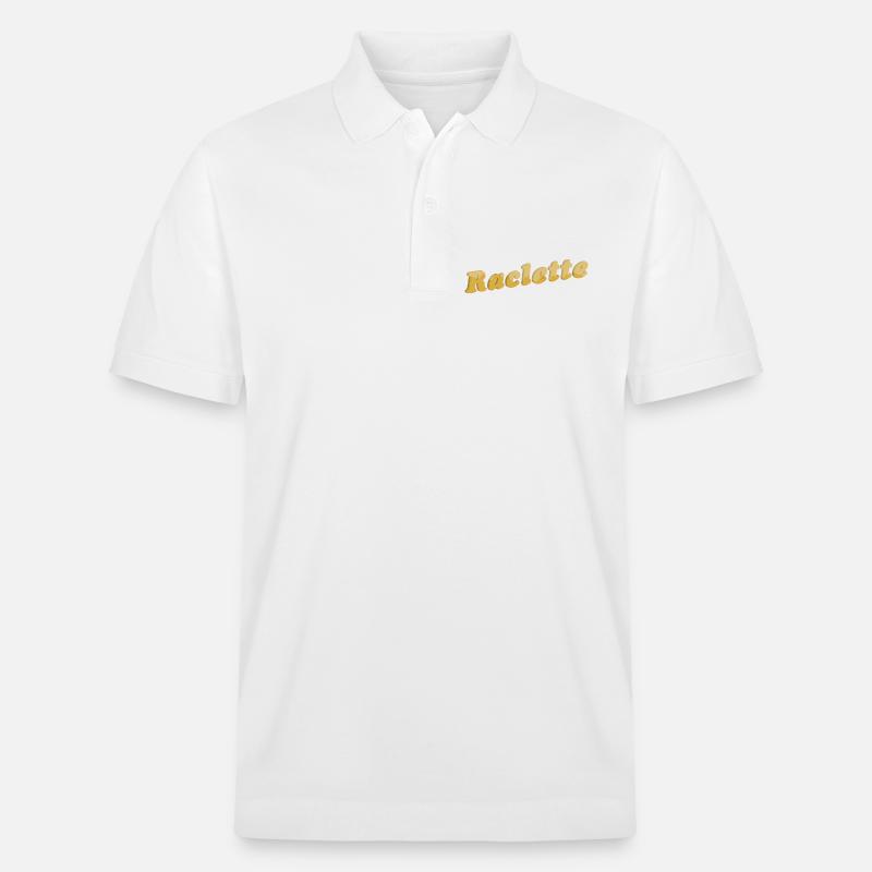 Fromage à raclette Lettrage 3D - Polo PREPSTER bio Stanley/Stella Unisexe - blanc