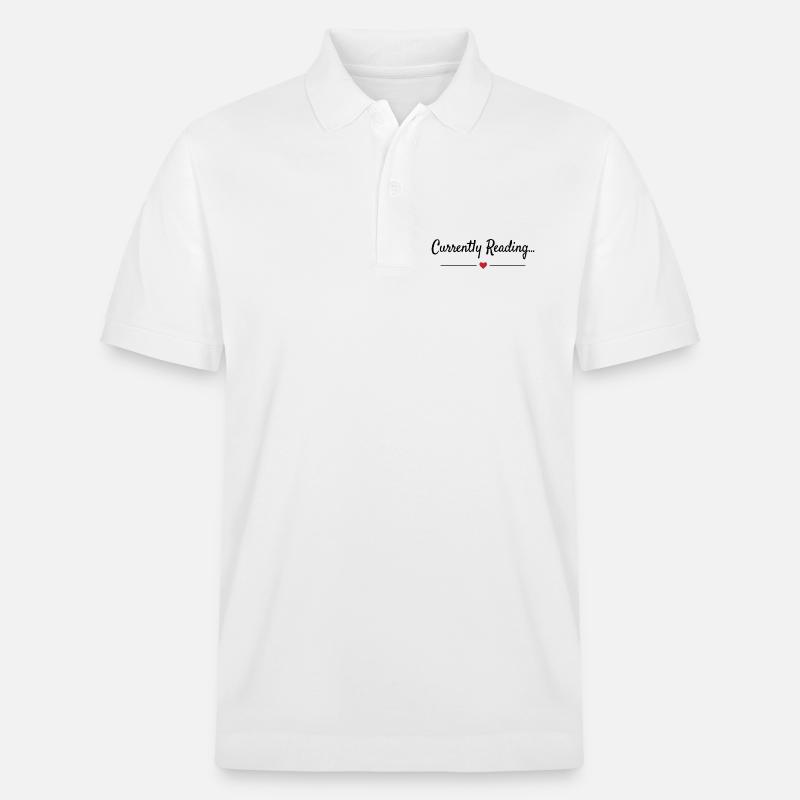 Currently Reading Bücherwurm Spruch - Stanley/Stella Unisex Bio-Poloshirt PREPSTER - Weiß