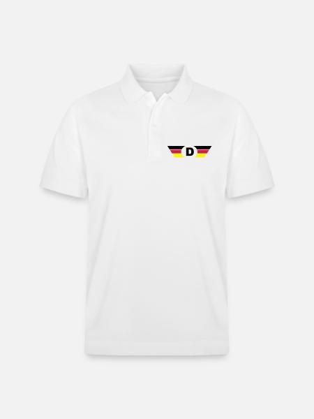 Germany flag / symbol top - Stanley/Stella Unisex Organic Polo Shirt PREPSTER - white