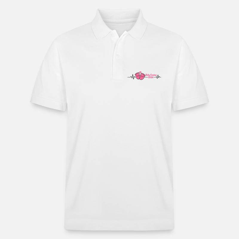Mama 2026 Herzschlag Werdende Mutter 2026 - Stanley/Stella Unisex Bio-Poloshirt PREPSTER - Weiß