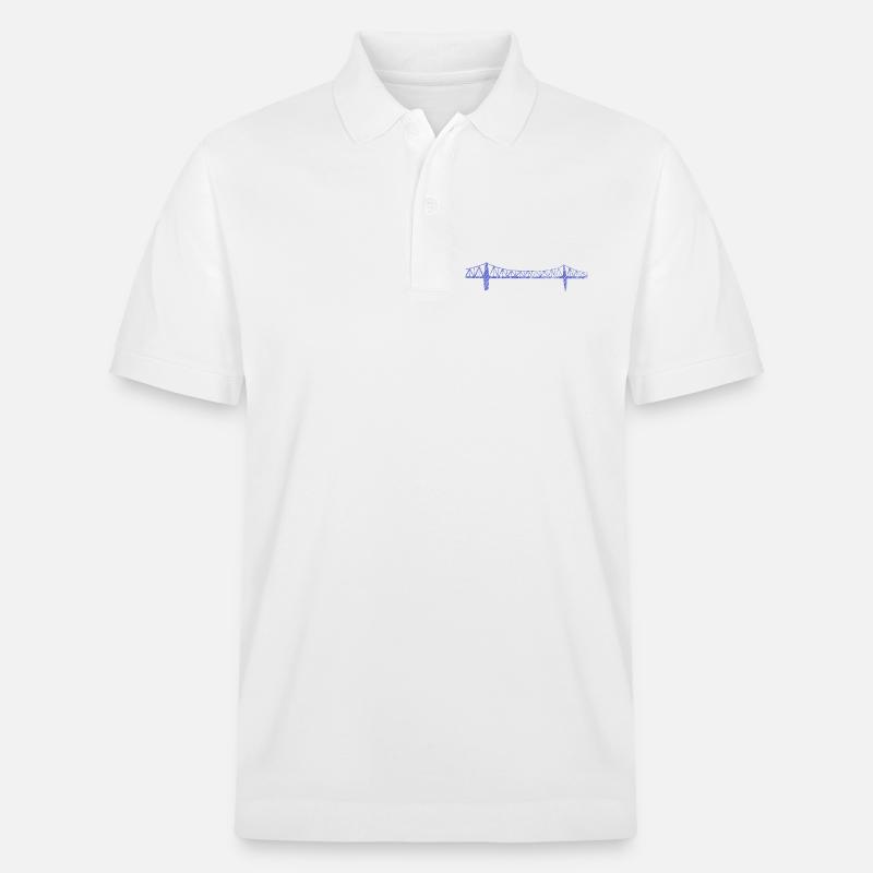 Rendsburger Hochbrücke – Urban Scribble Art Design - Stanley/Stella Unisex Bio-Poloshirt PREPSTER - Weiß