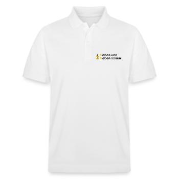 Kleben und Kleben lassen - Stanley/Stella Unisex Bio-Poloshirt PREPSTER - Weiß - Vorne - Roxy (174cm) & Andy (188cm)