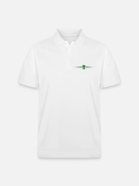 Garbage Can Icon Line - Stanley/Stella Unisex Organic Polo Shirt PREPSTER - white