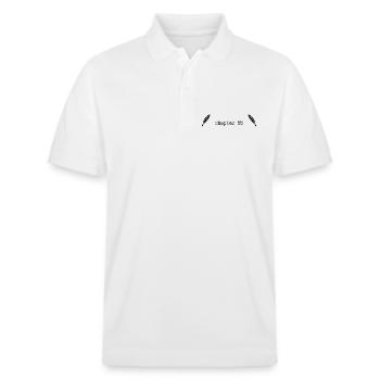 chapter 55 Geburtstag - Stanley/Stella Unisex Bio-Poloshirt PREPSTER - Weiß - Vorne - Roxy (174cm) & Andy (188cm)