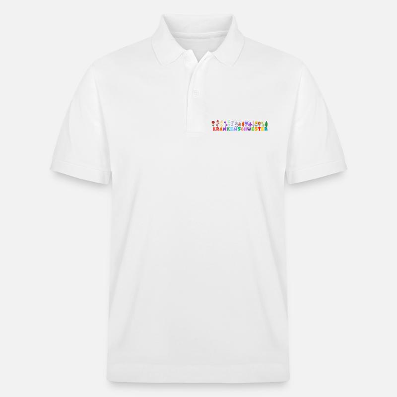 Krankenschwester Blumen Geschenk Notfall Medizin - Stanley/Stella Unisex Bio-Poloshirt PREPSTER - Weiß