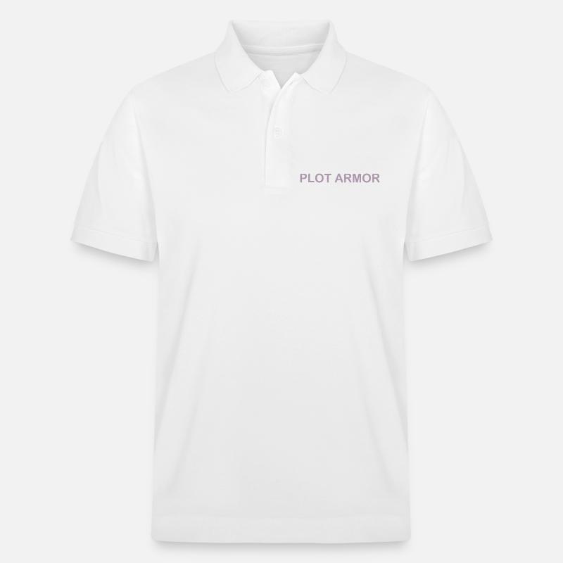 Sjove udtryk om Plot Armor i biografen - Stanley/Stella PREPSTER økologisk unisex poloshirt - hvid