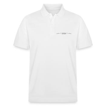 Ornement 2026 - Polo PREPSTER bio Stanley/Stella Unisexe - blanc - Devant - Roxy (174cm) & Andy (188cm)