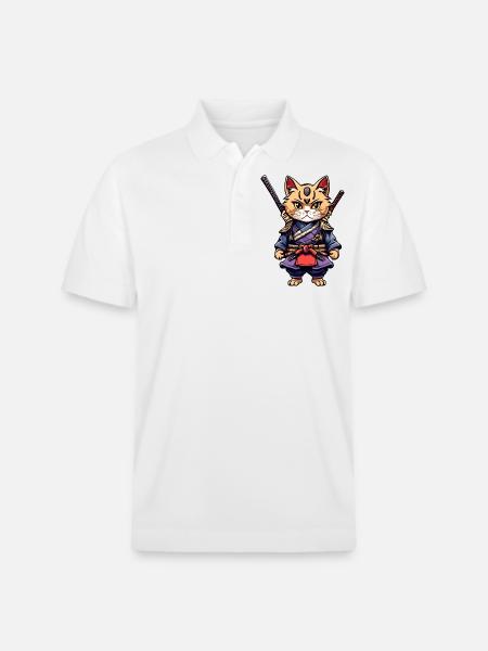 Chat samouraï #29 - Polo PREPSTER bio Stanley/Stella Unisexe - blanc