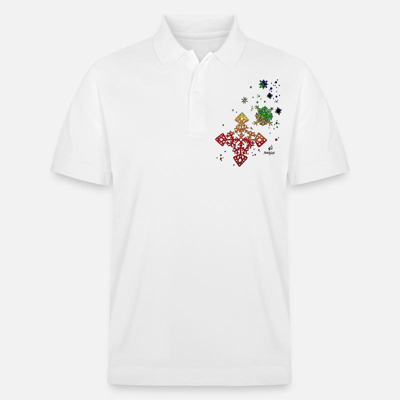 Regenbogenschneeflocken - Stanley/Stella Unisex Bio-Poloshirt PREPSTER - Weiß