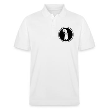 Basel flag in circle - Stanley/Stella Unisex Organic Polo Shirt PREPSTER - white - Front - Roxy (174cm) & Andy (188cm)