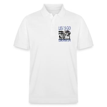 Charles Darwin Evolution textile Geschenkidee - Stanley/Stella Unisex Bio-Poloshirt PREPSTER - Weiß - Vorne - Roxy (174cm) & Andy (188cm)