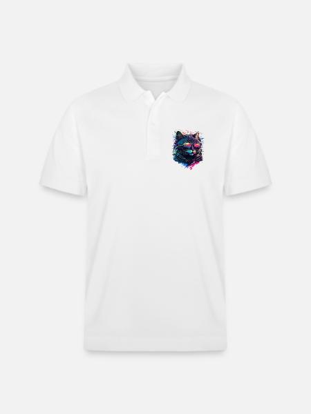Coole Katze - Stanley/Stella Unisex Bio-Poloshirt PREPSTER - Weiß