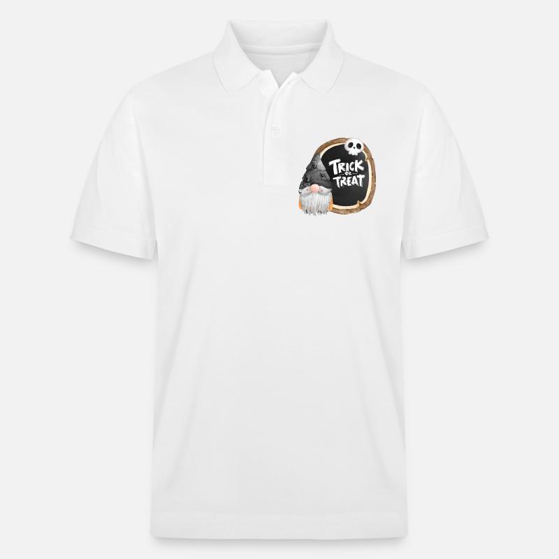 Halloween, Süßes oder Saures, Gnom - Stanley/Stella Unisex Bio-Poloshirt PREPSTER - Weiß