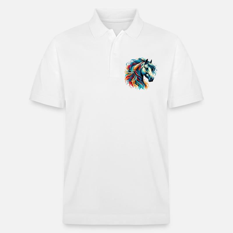 Pferd - Stanley/Stella Unisex Bio-Poloshirt PREPSTER - Weiß