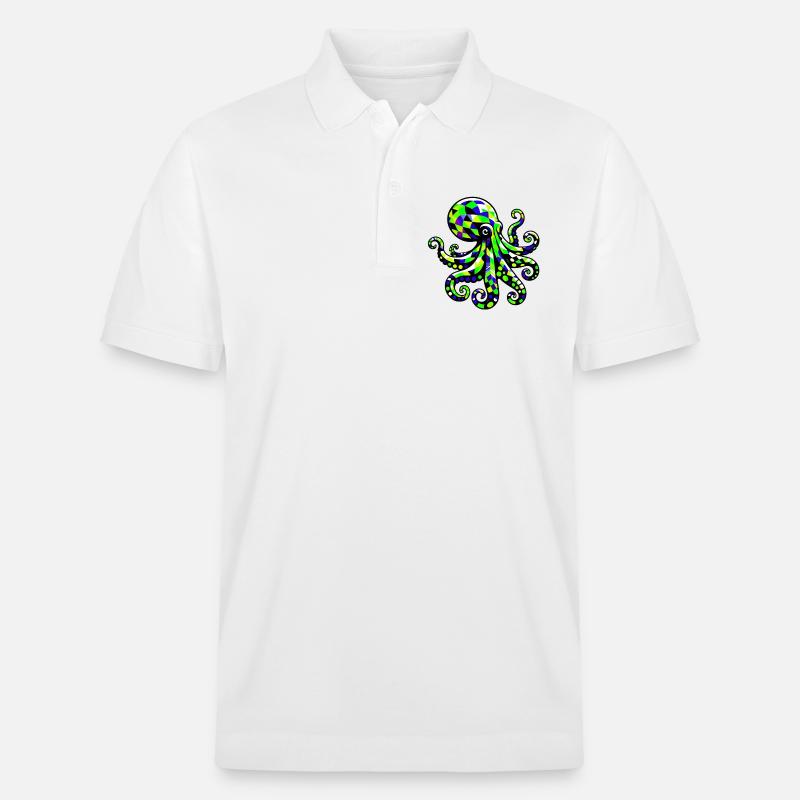 Krake - Stanley/Stella Unisex Bio-Poloshirt PREPSTER - Weiß