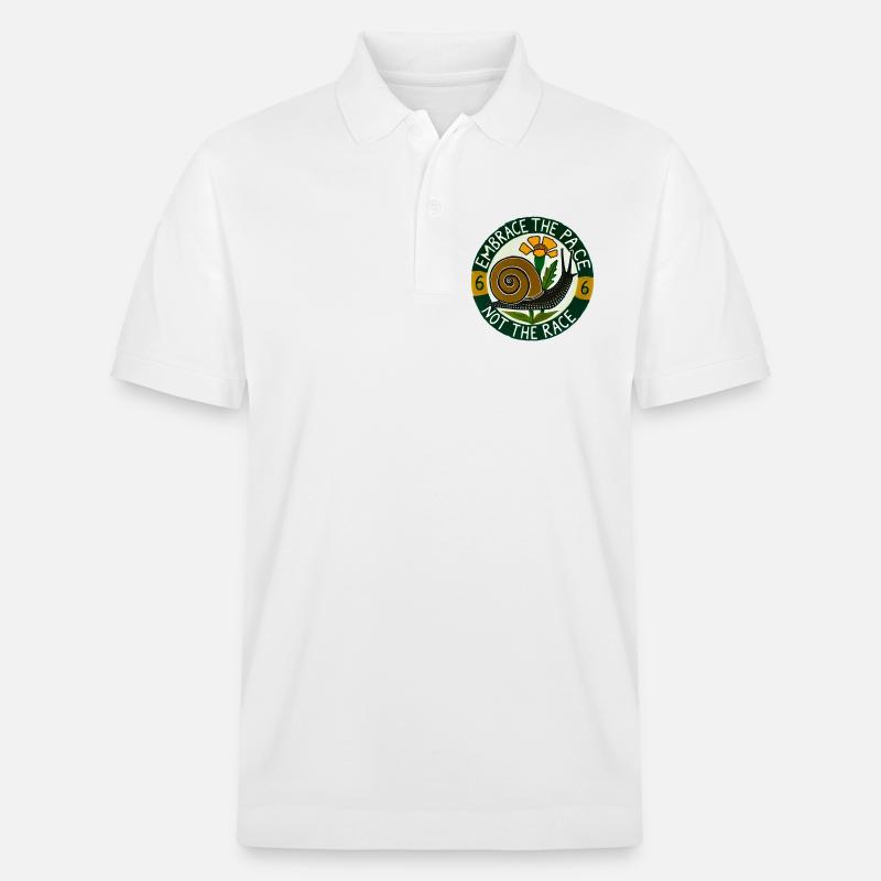 Umarme die langsame Schnecke - Stanley/Stella Unisex Bio-Poloshirt PREPSTER - Weiß