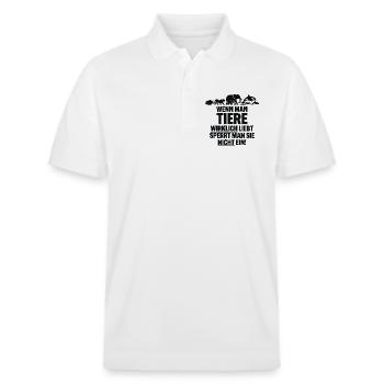 anti ZOO - Stanley/Stella Unisex Organic Polo Shirt PREPSTER - white - Front - Roxy (174cm) & Andy (188cm)