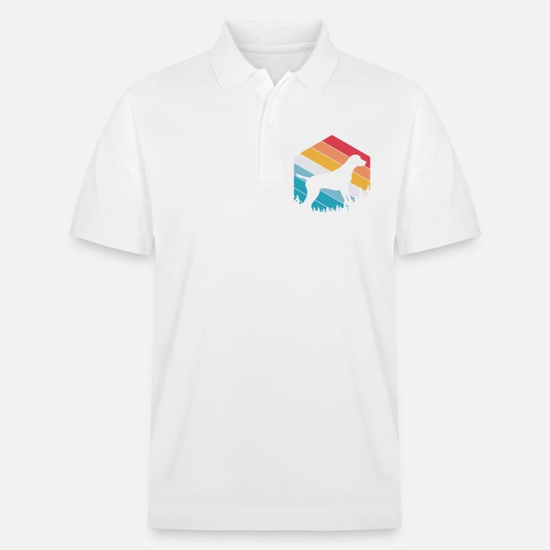 German Pointer Hund Deutsch Kurzhaar - Stanley/Stella Unisex Bio-Poloshirt PREPSTER - Weiß