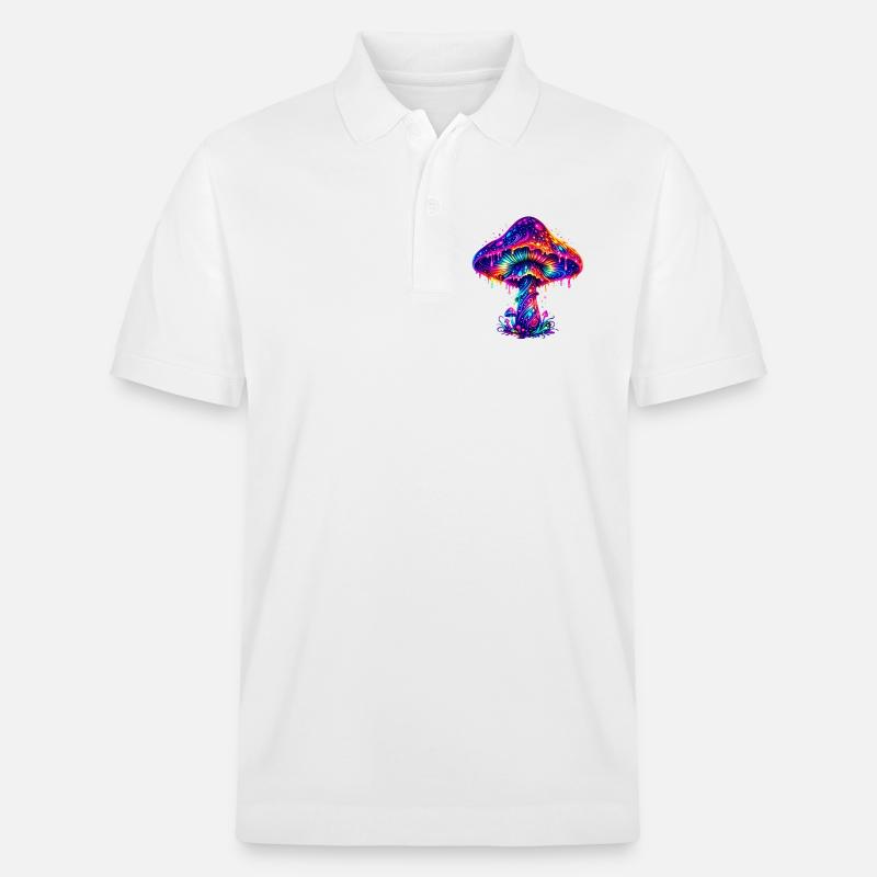 Psychedelischer Regenbogenpilz - Stanley/Stella Unisex Bio-Poloshirt PREPSTER - Weiß
