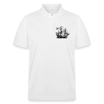 Kiel - Segelschiff - Stanley/Stella Unisex Bio-Poloshirt PREPSTER - Weiß - Vorne - Roxy (174cm) & Andy (188cm)