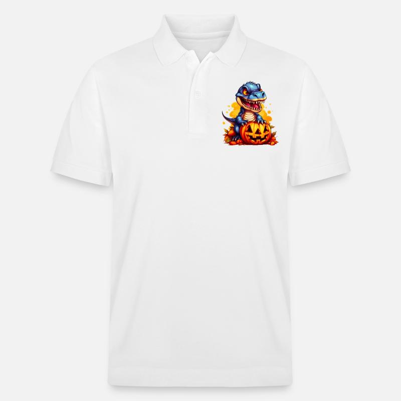 Halloween T-Rex - Stanley/Stella Unisex Bio-Poloshirt PREPSTER - Weiß