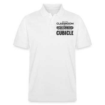 Work Memes Office-Humor Workplace Funny - Stanley/Stella Unisex Organic Polo Shirt PREPSTER - white - Front - Roxy (174cm) & Andy (188cm)
