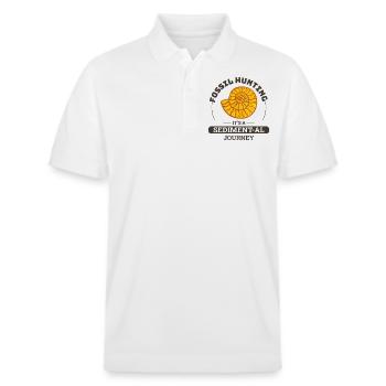 Fossilienjagd Paläontologie Sammler Prähistorisch - Stanley/Stella Unisex Bio-Poloshirt PREPSTER - Weiß - Vorne - Roxy (174cm) & Andy (188cm)