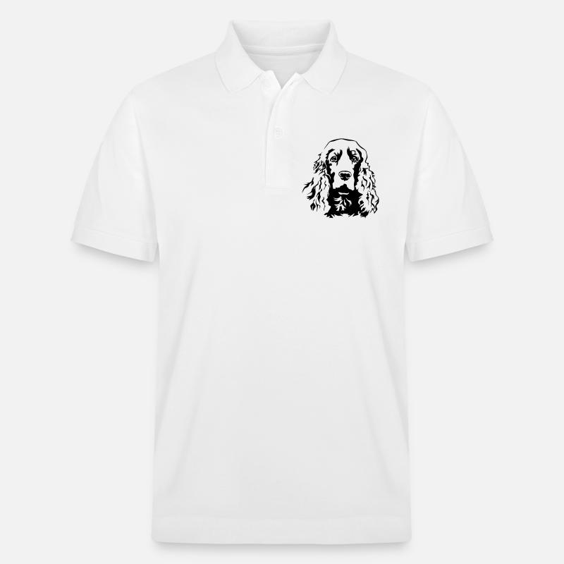 Tête de Cocker Spaniel - Polo PREPSTER bio Stanley/Stella Unisexe - blanc