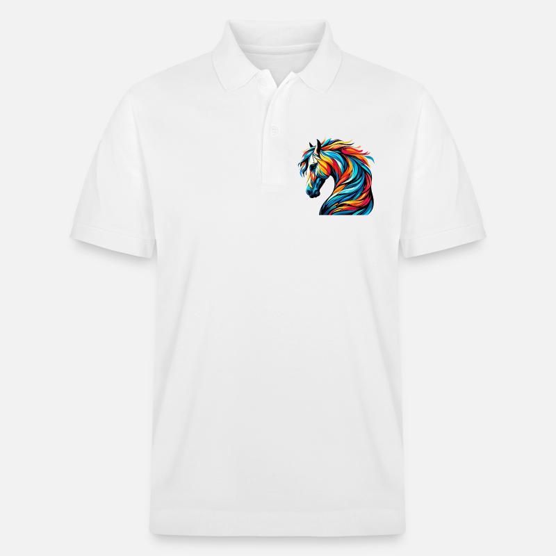 Pferd - Stanley/Stella Unisex Bio-Poloshirt PREPSTER - Weiß