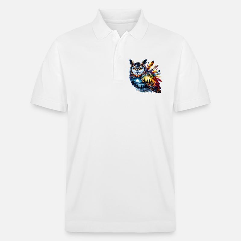 Eule - Stanley/Stella Unisex Bio-Poloshirt PREPSTER - Weiß