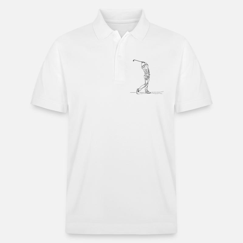 Golf Boy One Line Drawing - Stanley/Stella Unisex Bio-Poloshirt PREPSTER - Weiß