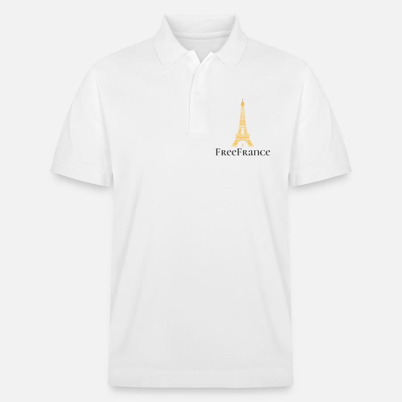 Tour Eiffel Dorée Élégance Design - Polo PREPSTER bio Stanley/Stella Unisexe - blanc